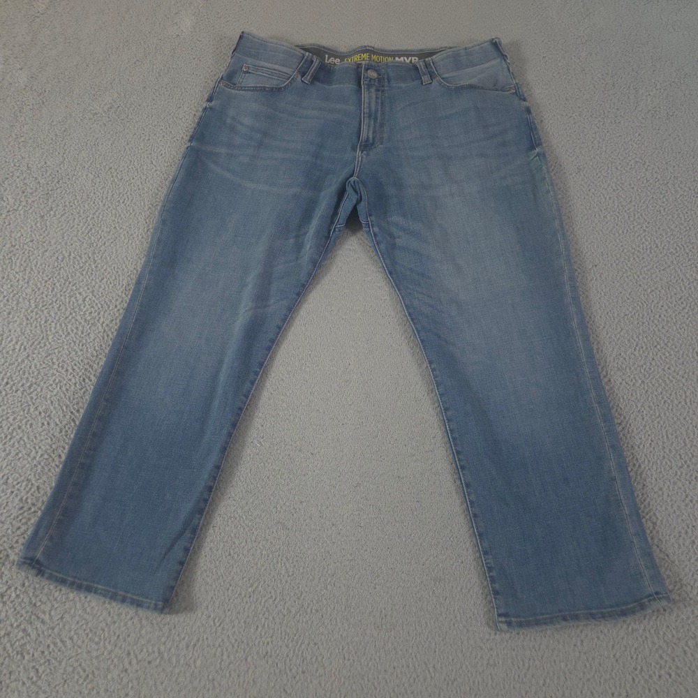 Lee Jeans Mens 40x29 Blue Extreme Motion MVP Straight Fit Tapered Leg Stretch